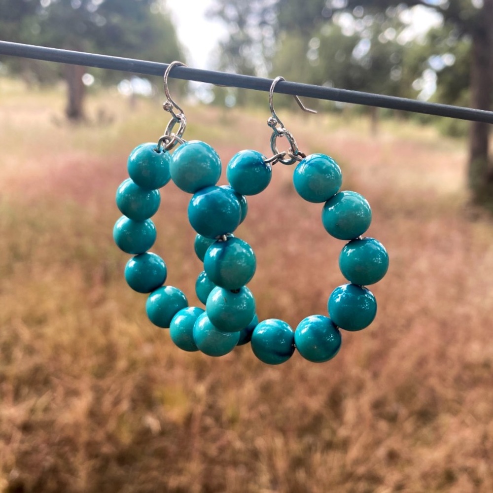 Western Turquoise hoops